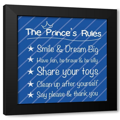 Princess Rules Black Modern Wood Framed Art Print with Double Matting by Gibbons, Lauren