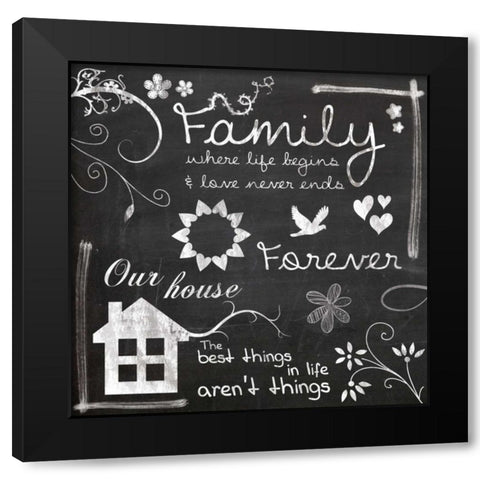Family Chalk Black Modern Wood Framed Art Print by Gibbons, Lauren