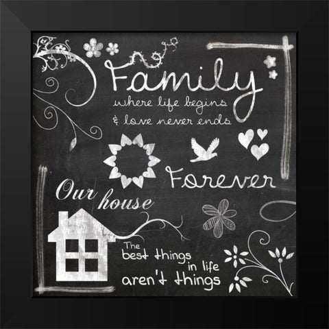 Family Chalk Black Modern Wood Framed Art Print by Gibbons, Lauren