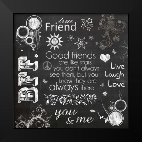 Friend Chalk Black Modern Wood Framed Art Print by Gibbons, Lauren