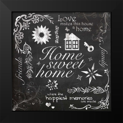 Home Chalk Black Modern Wood Framed Art Print by Gibbons, Lauren