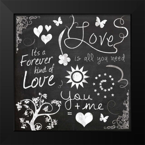 Love Chalk Black Modern Wood Framed Art Print by Gibbons, Lauren