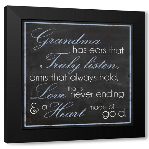 GrandmaHeart Black Modern Wood Framed Art Print by Gibbons, Lauren