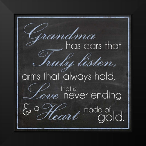 GrandmaHeart Black Modern Wood Framed Art Print by Gibbons, Lauren