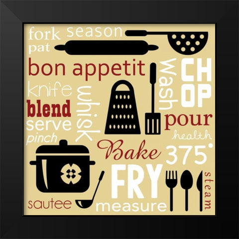 Kitchen Things Image Black Modern Wood Framed Art Print by Gibbons, Lauren