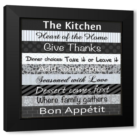 Kitchen Patterns Black Modern Wood Framed Art Print with Double Matting by Gibbons, Lauren