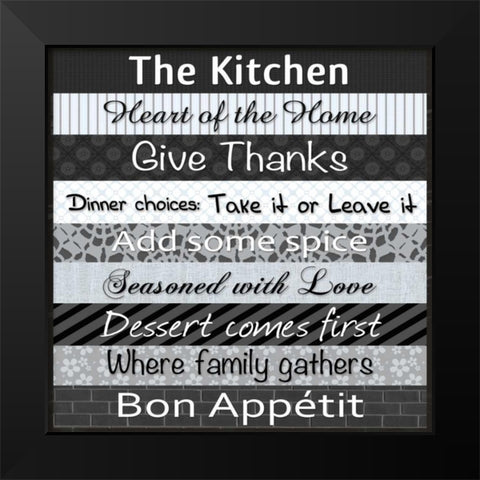 Kitchen Patterns Black Modern Wood Framed Art Print by Gibbons, Lauren