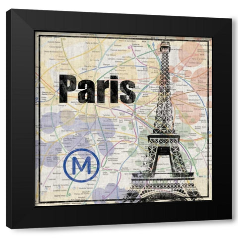 Paris Train Black Modern Wood Framed Art Print by Gibbons, Lauren