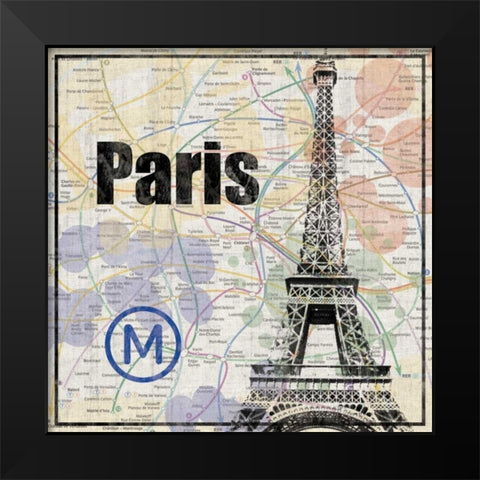 Paris Train Black Modern Wood Framed Art Print by Gibbons, Lauren