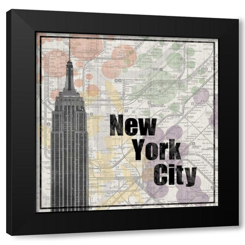 NYC Train Black Modern Wood Framed Art Print by Gibbons, Lauren