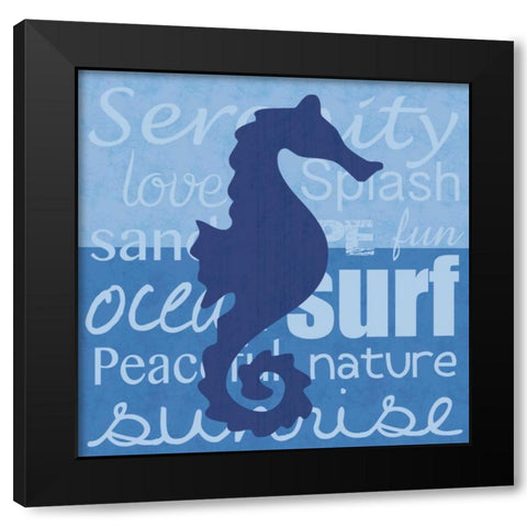 Beach Horse Black Modern Wood Framed Art Print by Gibbons, Lauren