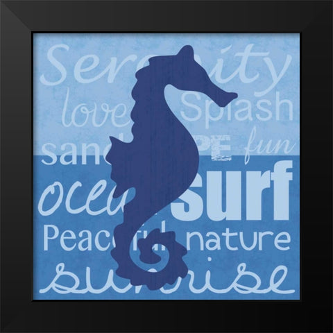 Beach Horse Black Modern Wood Framed Art Print by Gibbons, Lauren