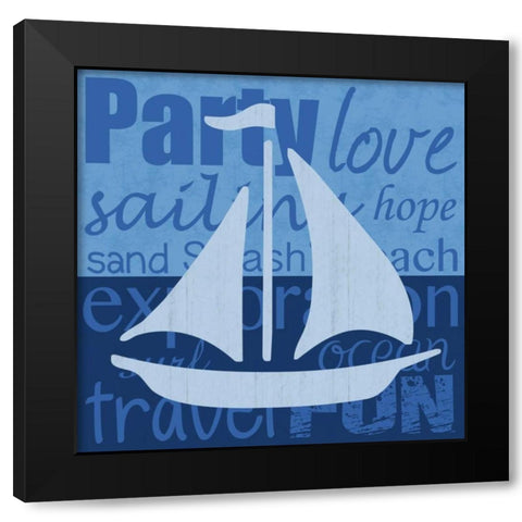 Beach Sail Black Modern Wood Framed Art Print by Gibbons, Lauren
