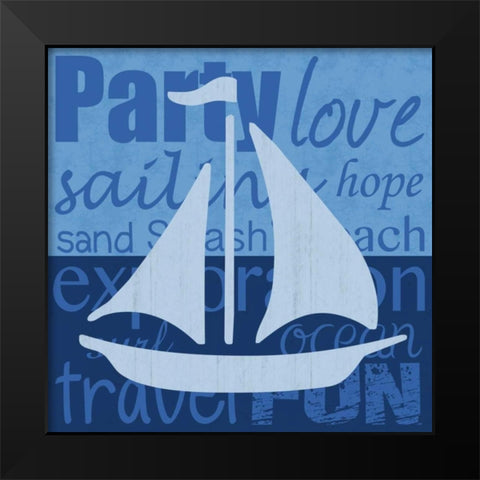 Beach Sail Black Modern Wood Framed Art Print by Gibbons, Lauren