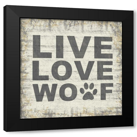 Live Love Wolf 2 Black Modern Wood Framed Art Print by Gibbons, Lauren