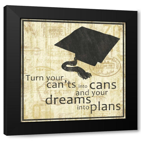 Gradutation Black Modern Wood Framed Art Print with Double Matting by Gibbons, Lauren
