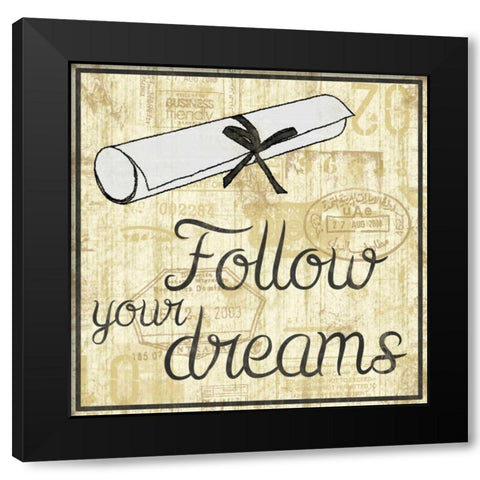 Gradutation 2 Black Modern Wood Framed Art Print by Gibbons, Lauren