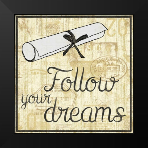 Gradutation 2 Black Modern Wood Framed Art Print by Gibbons, Lauren