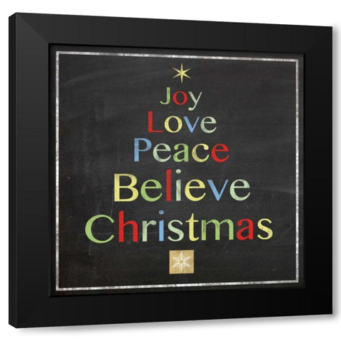 Christmas Tree Board Black Modern Wood Framed Art Print with Double Matting by Gibbons, Lauren