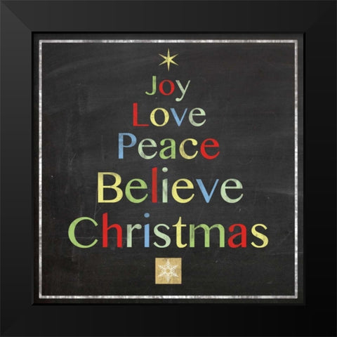Christmas Tree Board Black Modern Wood Framed Art Print by Gibbons, Lauren