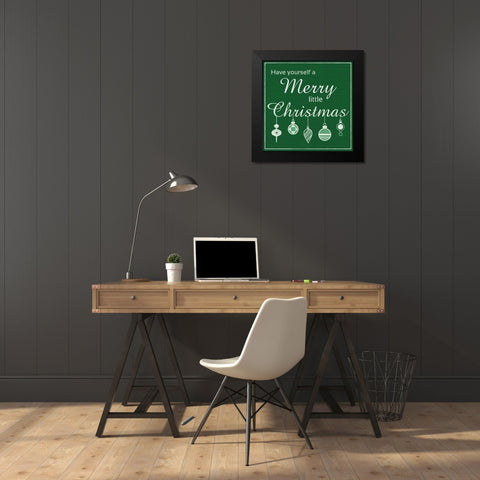Merry Christmas Black Modern Wood Framed Art Print by Gibbons, Lauren