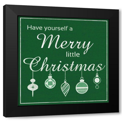 Merry Christmas Black Modern Wood Framed Art Print with Double Matting by Gibbons, Lauren