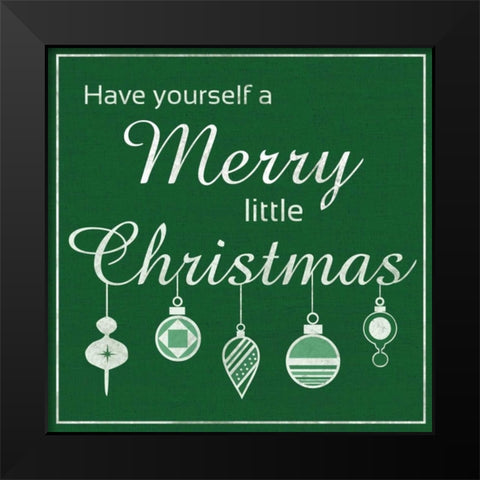 Merry Christmas Black Modern Wood Framed Art Print by Gibbons, Lauren