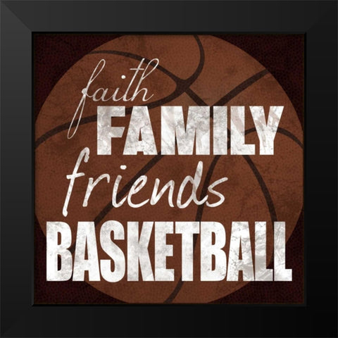 Basketball Friends Black Modern Wood Framed Art Print by Gibbons, Lauren