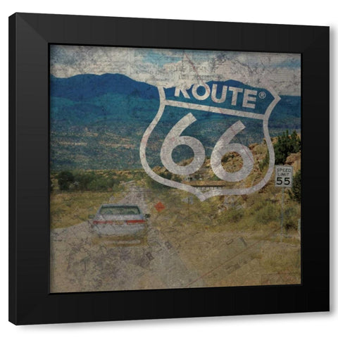 Route 66 Black Modern Wood Framed Art Print with Double Matting by Gibbons, Lauren