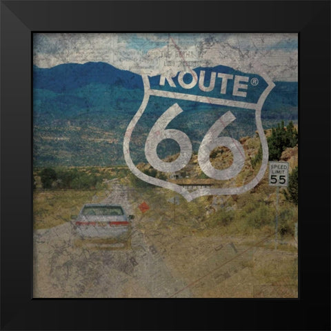 Route 66 Black Modern Wood Framed Art Print by Gibbons, Lauren