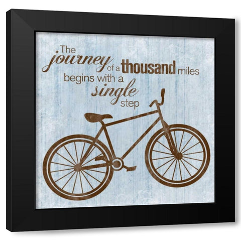 Journey Bike Black Modern Wood Framed Art Print with Double Matting by Gibbons, Lauren