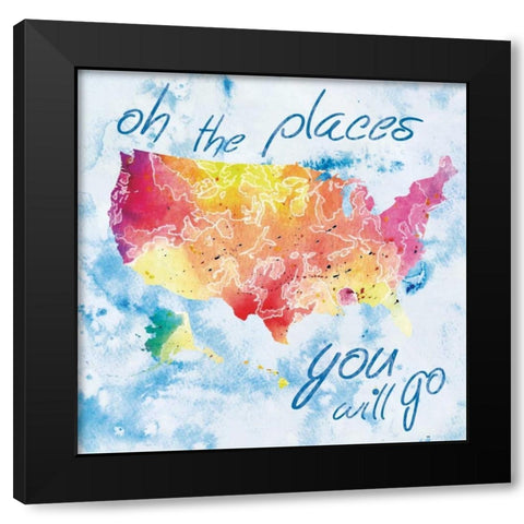 Places You Will Go Black Modern Wood Framed Art Print with Double Matting by Gibbons, Lauren