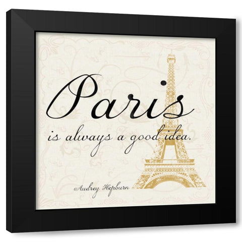 Paris Square 2 Black Modern Wood Framed Art Print with Double Matting by Gibbons, Lauren
