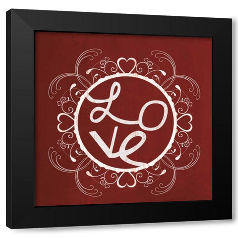 Red Chalk Love Black Modern Wood Framed Art Print by Gibbons, Lauren