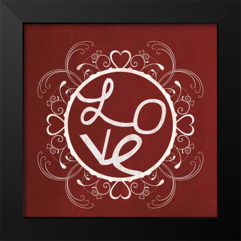 Red Chalk Love Black Modern Wood Framed Art Print by Gibbons, Lauren