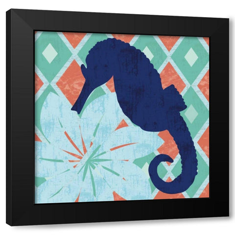Under the Sea Horsie Black Modern Wood Framed Art Print by Gibbons, Lauren
