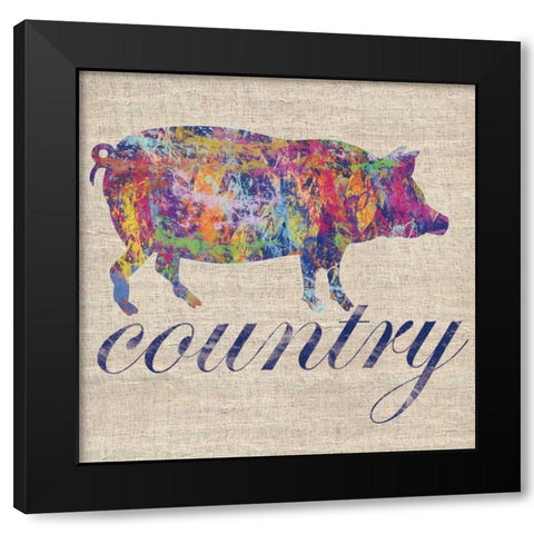 Pig Farm Black Modern Wood Framed Art Print with Double Matting by Gibbons, Lauren