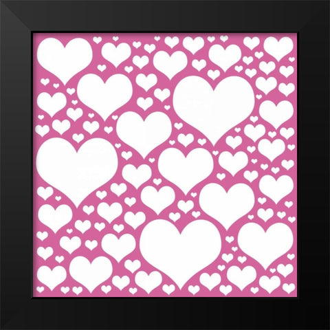 Pink Heart Storm Black Modern Wood Framed Art Print by Gibbons, Lauren