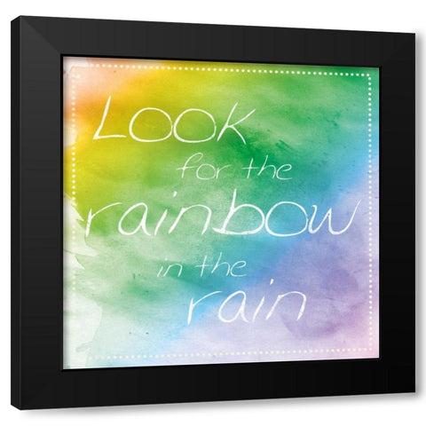 Rainbow In Rain Black Modern Wood Framed Art Print with Double Matting by Gibbons, Lauren