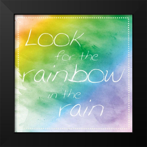 Rainbow In Rain Black Modern Wood Framed Art Print by Gibbons, Lauren