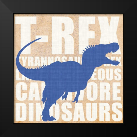 Roaring TRex Black Modern Wood Framed Art Print by Gibbons, Lauren
