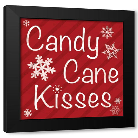 Candy Cane Black Modern Wood Framed Art Print by Gibbons, Lauren