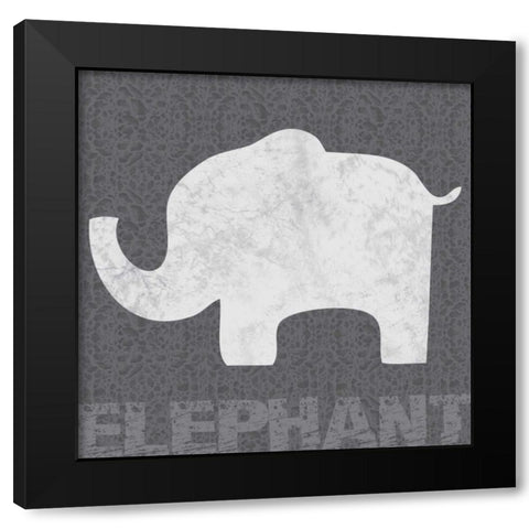 Elephant Black Modern Wood Framed Art Print by Gibbons, Lauren