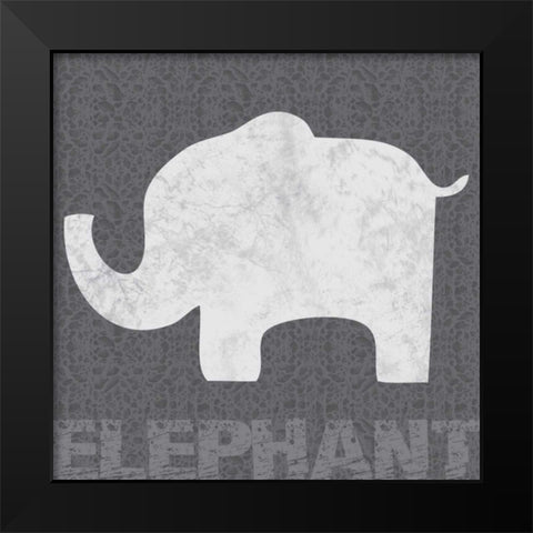 Elephant Black Modern Wood Framed Art Print by Gibbons, Lauren