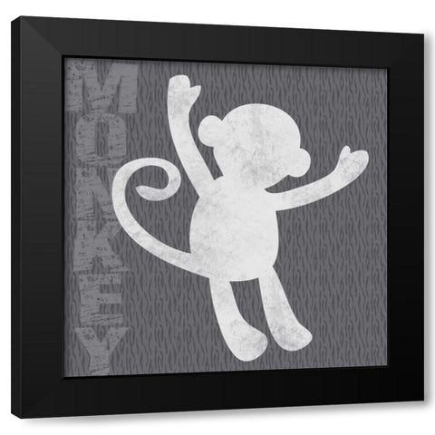 Monkey Black Modern Wood Framed Art Print by Gibbons, Lauren