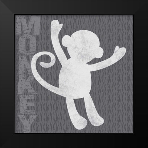 Monkey Black Modern Wood Framed Art Print by Gibbons, Lauren