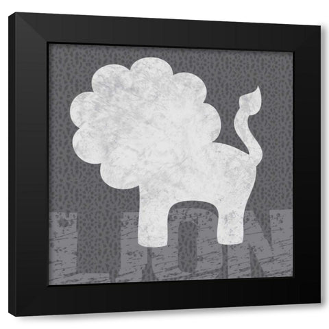Lion Black Modern Wood Framed Art Print by Gibbons, Lauren