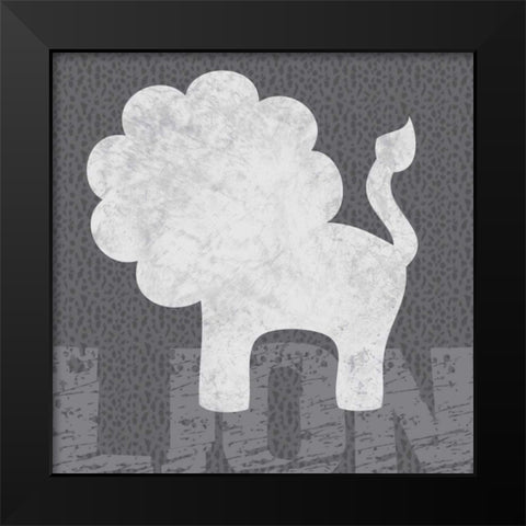 Lion Black Modern Wood Framed Art Print by Gibbons, Lauren