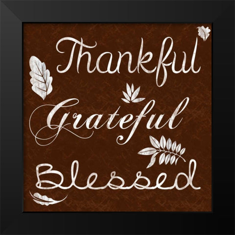 Thankful Black Modern Wood Framed Art Print by Gibbons, Lauren