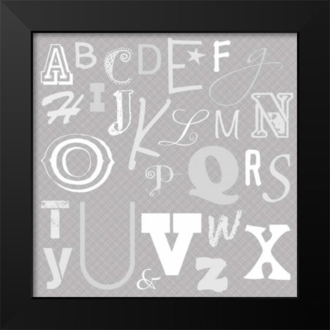 Kids Alphabet Gray Black Modern Wood Framed Art Print by Gibbons, Lauren